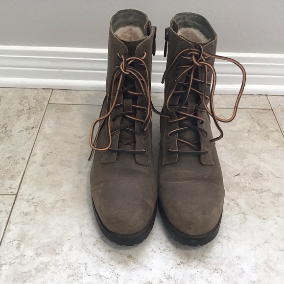 Ugg Womens Kilmer Ii Round Toe Block Heel Leather Fleece Lined Waterproof Boots - Picture 3 of 6